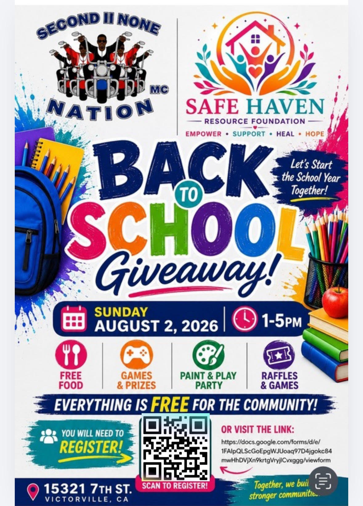 Back to School Giveaway flyer