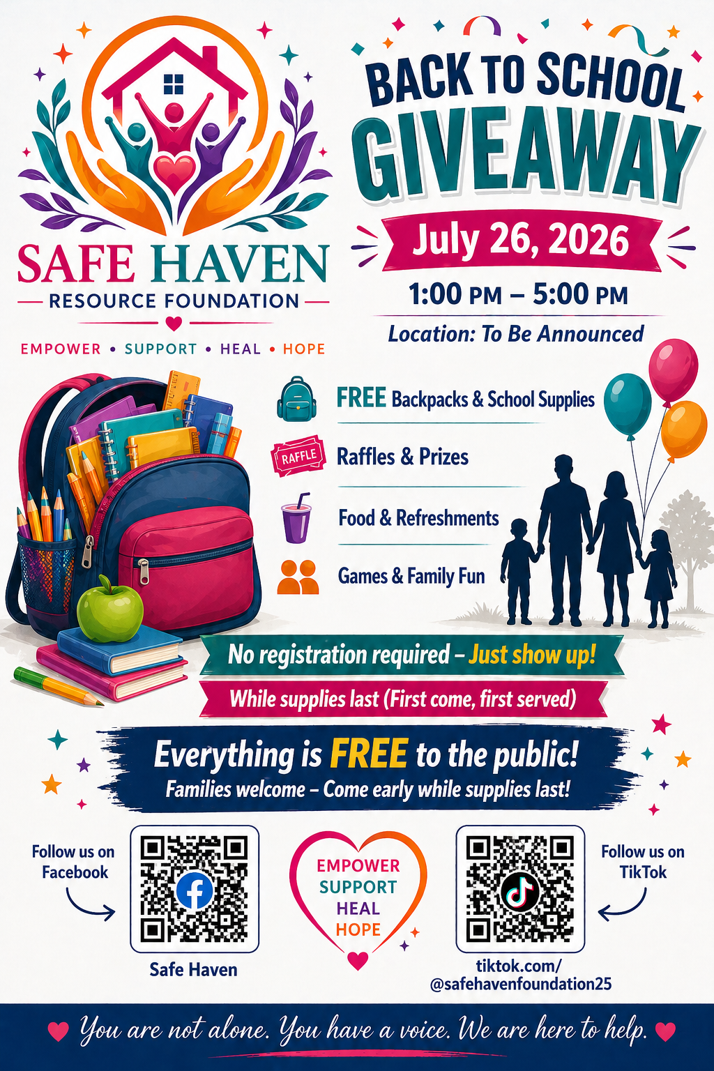 Back to School Giveaway flyer