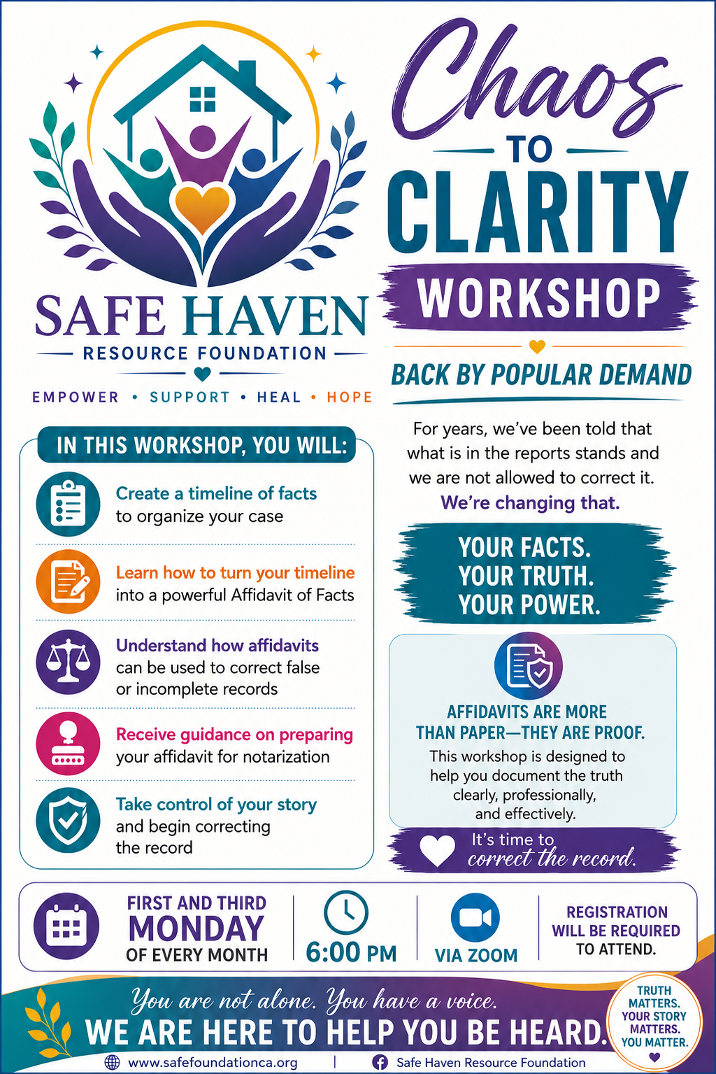 Chaos to Clarity Workshop flyer