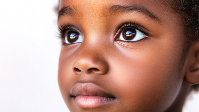 Child with hopeful expression