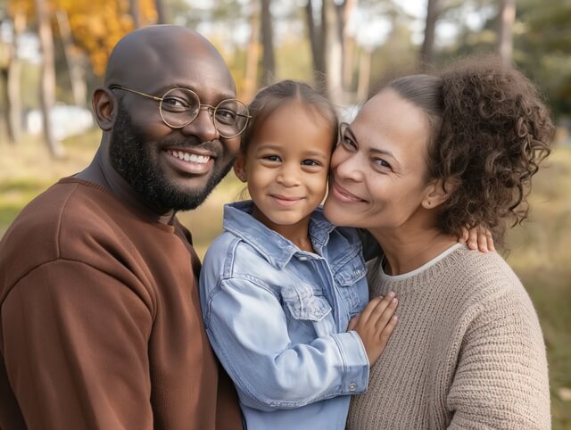 Family portrait representing support and stability
